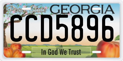 GA license plate CCD5896