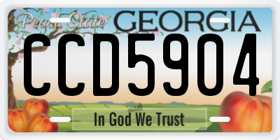 GA license plate CCD5904