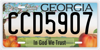 GA license plate CCD5907