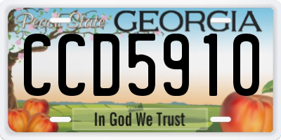 GA license plate CCD5910
