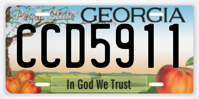 GA license plate CCD5911