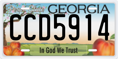 GA license plate CCD5914