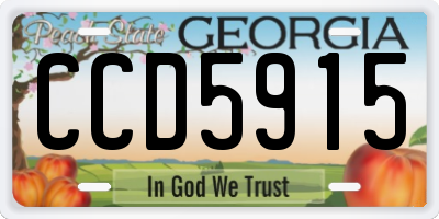 GA license plate CCD5915