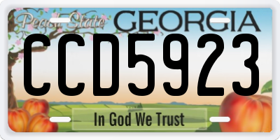 GA license plate CCD5923