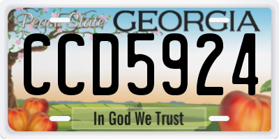 GA license plate CCD5924