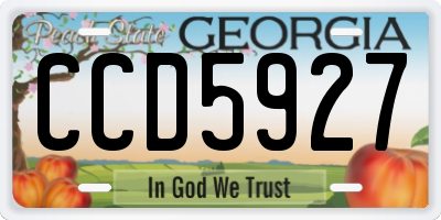 GA license plate CCD5927