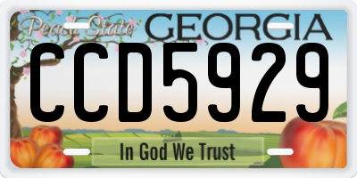 GA license plate CCD5929