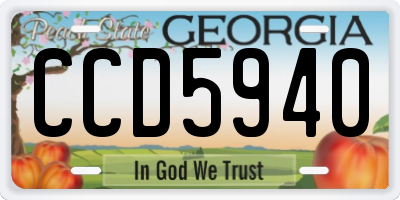 GA license plate CCD5940