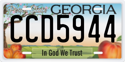 GA license plate CCD5944