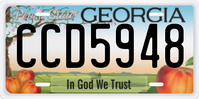 GA license plate CCD5948