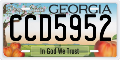 GA license plate CCD5952