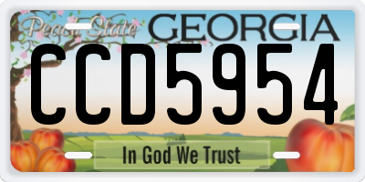 GA license plate CCD5954