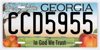GA license plate CCD5955