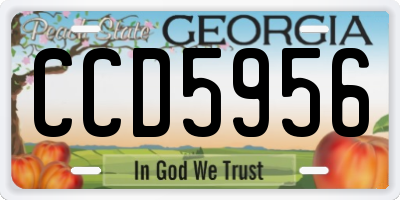 GA license plate CCD5956