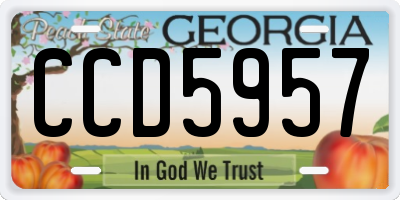 GA license plate CCD5957