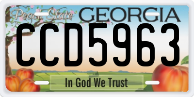GA license plate CCD5963