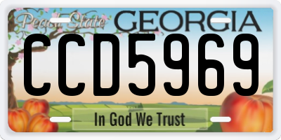 GA license plate CCD5969