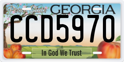 GA license plate CCD5970