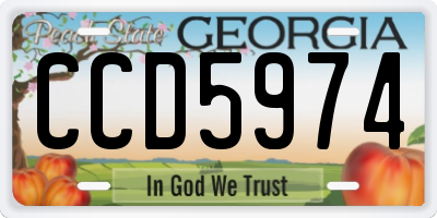 GA license plate CCD5974
