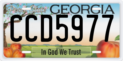 GA license plate CCD5977