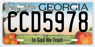 GA license plate CCD5978