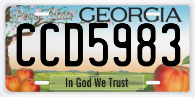 GA license plate CCD5983