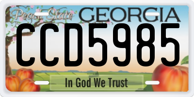 GA license plate CCD5985