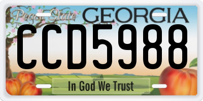 GA license plate CCD5988