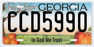 GA license plate CCD5990