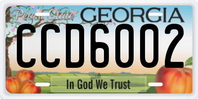 GA license plate CCD6002