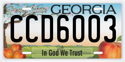 GA license plate CCD6003