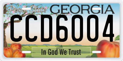 GA license plate CCD6004