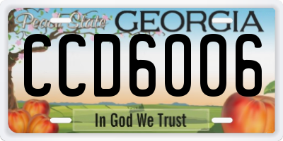GA license plate CCD6006