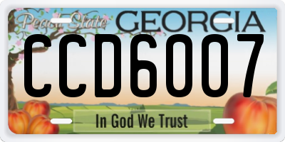 GA license plate CCD6007