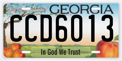 GA license plate CCD6013