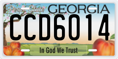 GA license plate CCD6014
