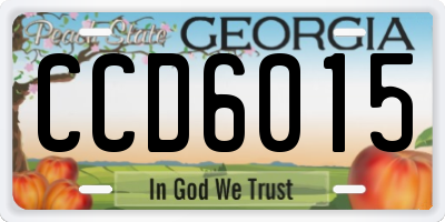 GA license plate CCD6015