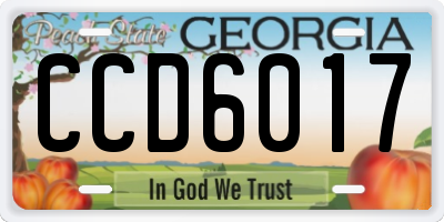 GA license plate CCD6017