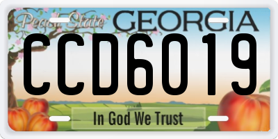 GA license plate CCD6019