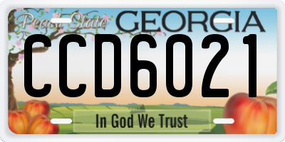 GA license plate CCD6021
