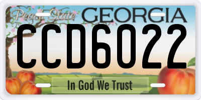 GA license plate CCD6022