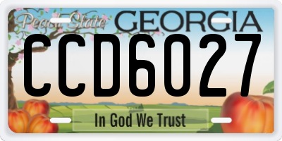 GA license plate CCD6027