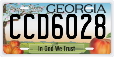 GA license plate CCD6028
