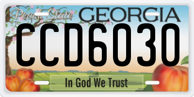 GA license plate CCD6030