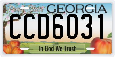 GA license plate CCD6031