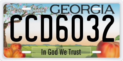 GA license plate CCD6032