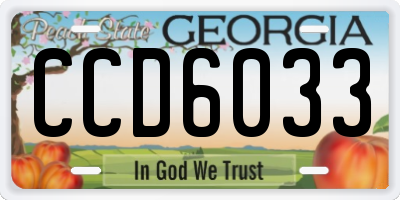 GA license plate CCD6033