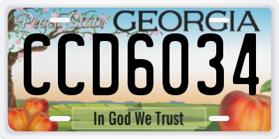 GA license plate CCD6034