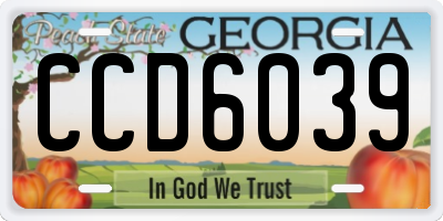 GA license plate CCD6039