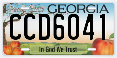 GA license plate CCD6041